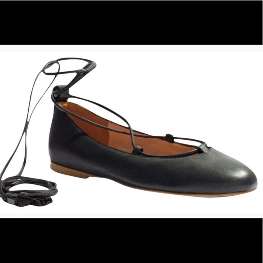 Madewell Inga leather lace up flat